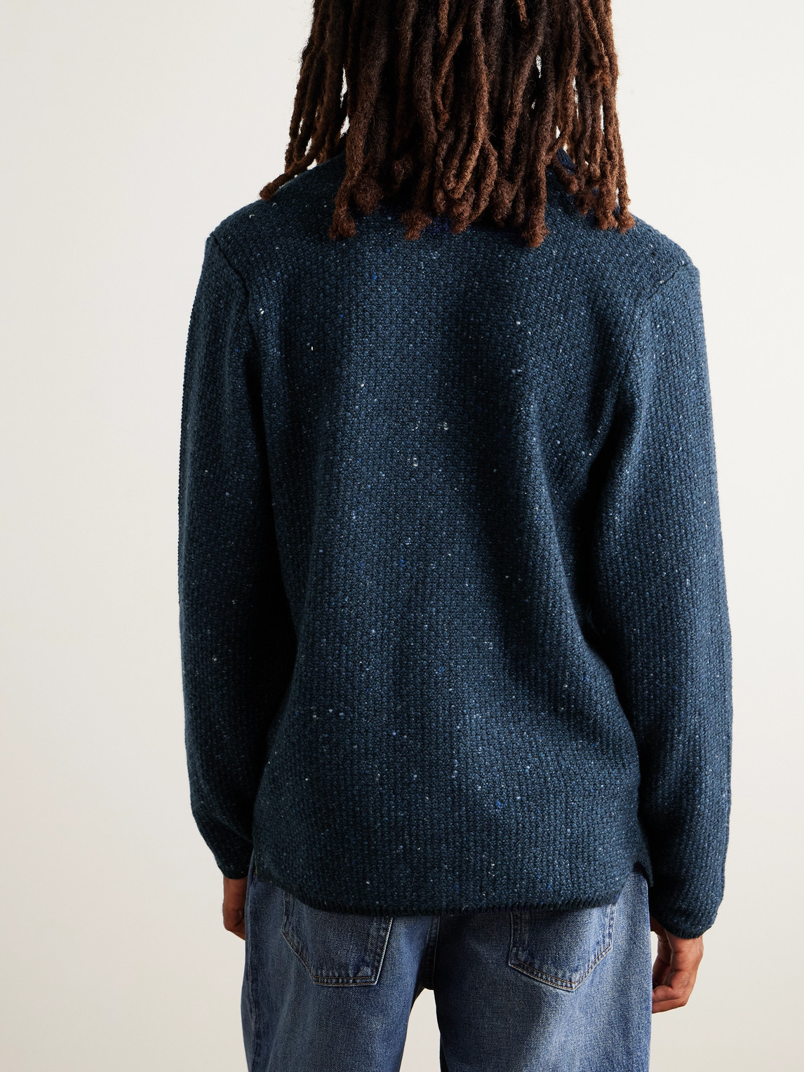  Inis Meáin - Breidin Merino Wool And Cashmere-blend Shirt Jacket - Men - Blue - Xl 