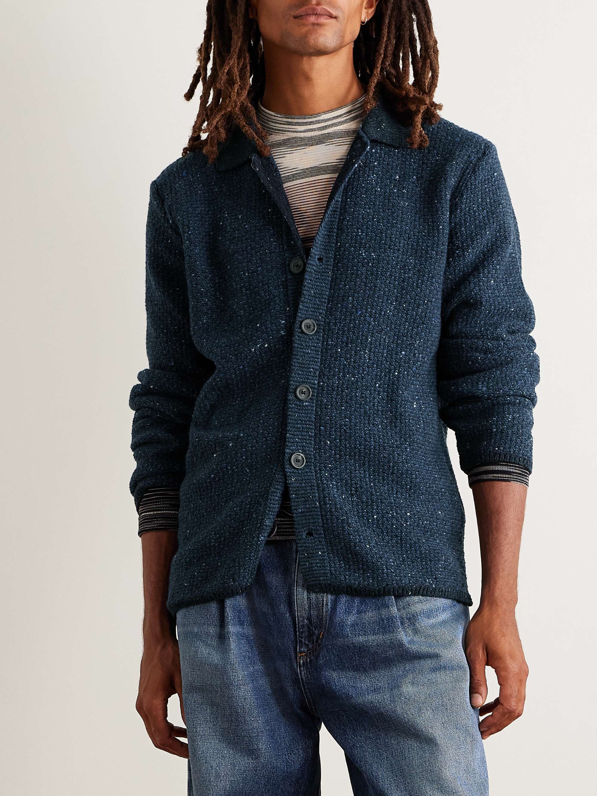 INIS MEÁIN Donegal Merino Wool and Cashmere-Blend Shirt Jacket