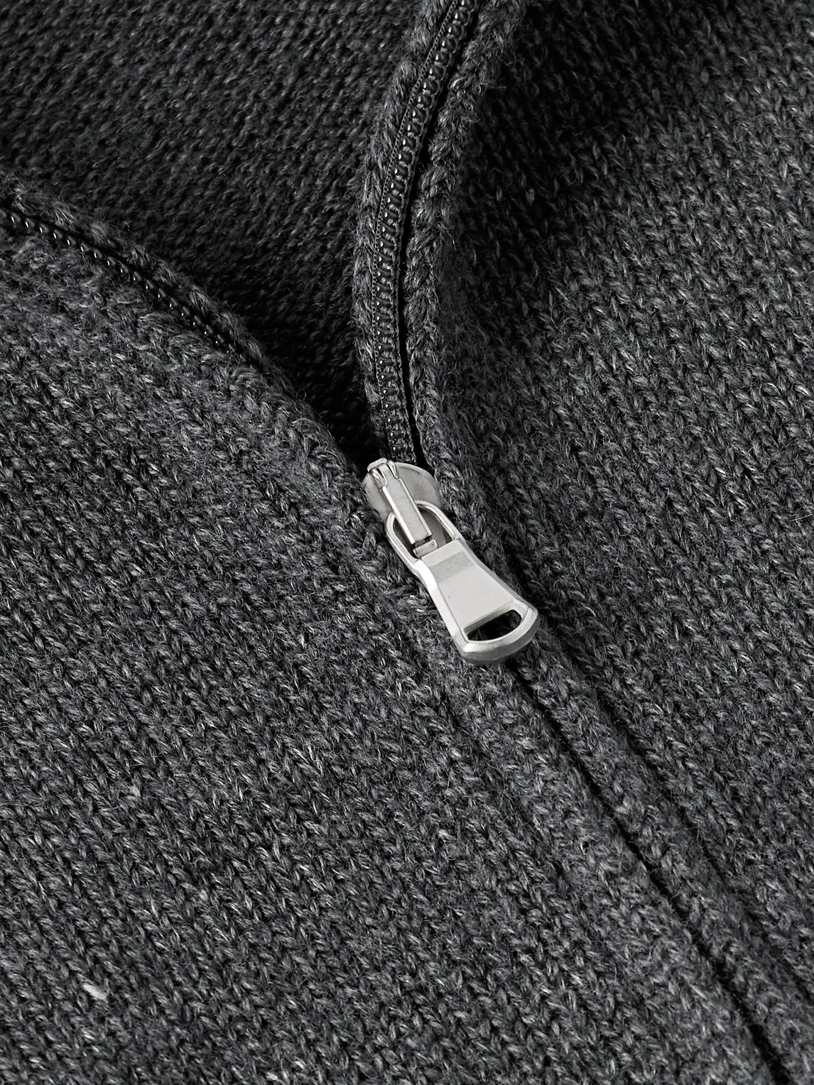 Inis Meain Wool And Linen-blend Half-zip Sweater In Gray