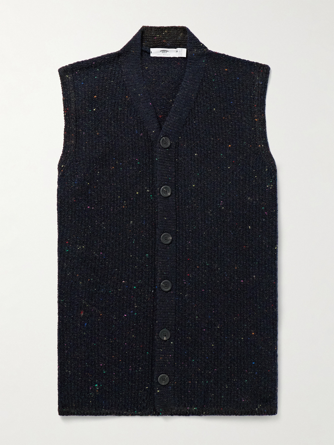 Inis Meain Breidin Merino Wool And Cashmere-blend Gilet In Blue