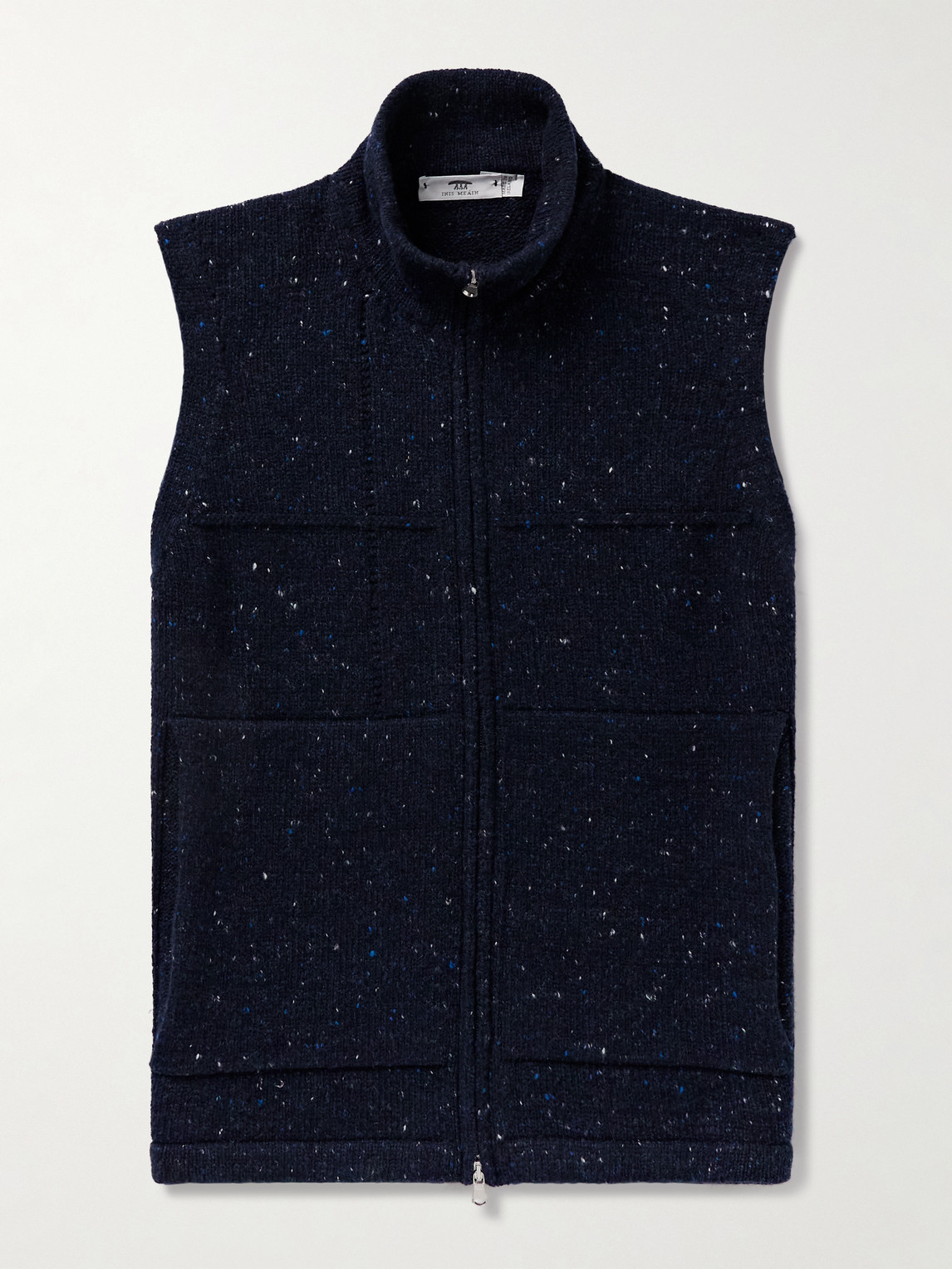 Inis Meain Lifeline Merino Wool And Cashmere-blend Gilet In Black