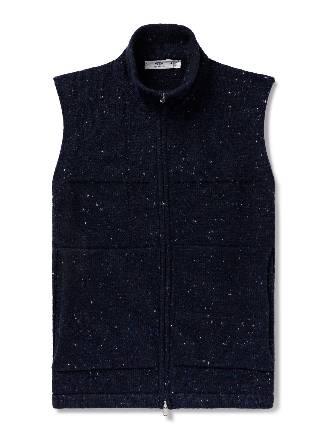 Inis Meain Lifeline Merino Wool And Cashmere-blend Gilet In Black