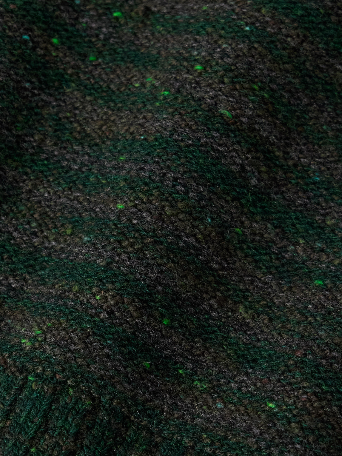 Inis Meain Striped Merino Wool And Cashmere-blend Sweater In Black