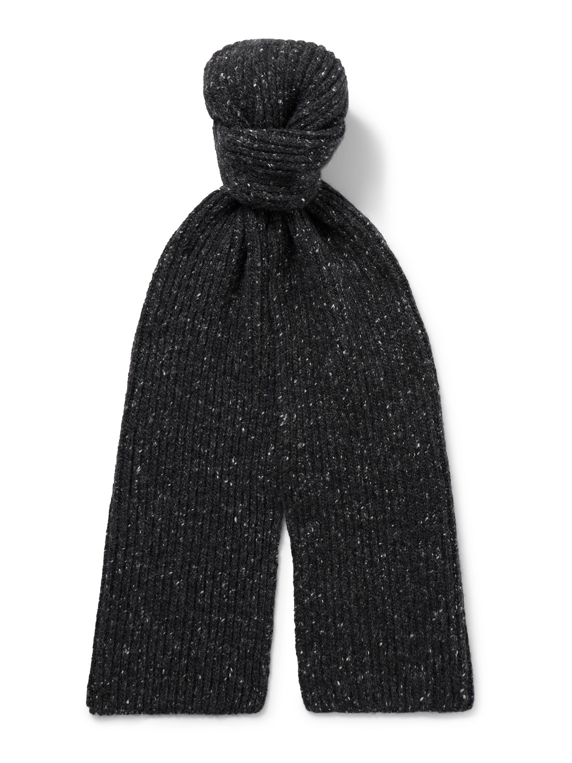 Inis Meain Ribbed Cashmere Scarf In Black