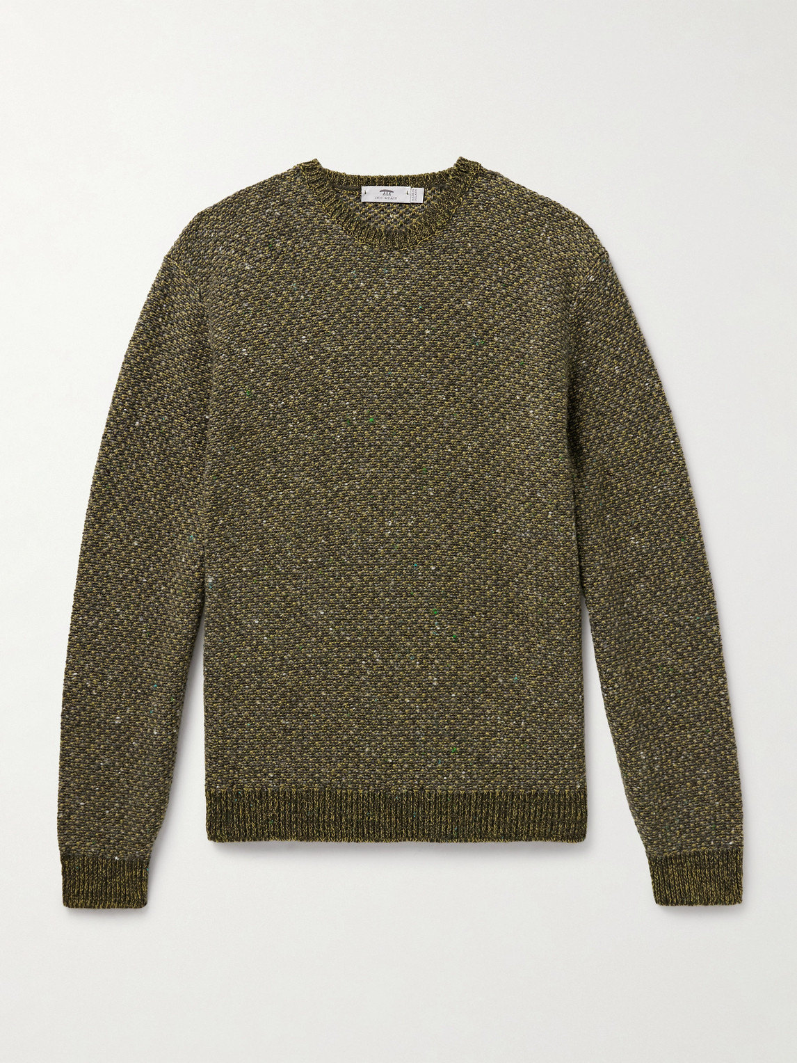 Inis Meain Breidin Merino Wool And Cashmere-blend Sweater In Green