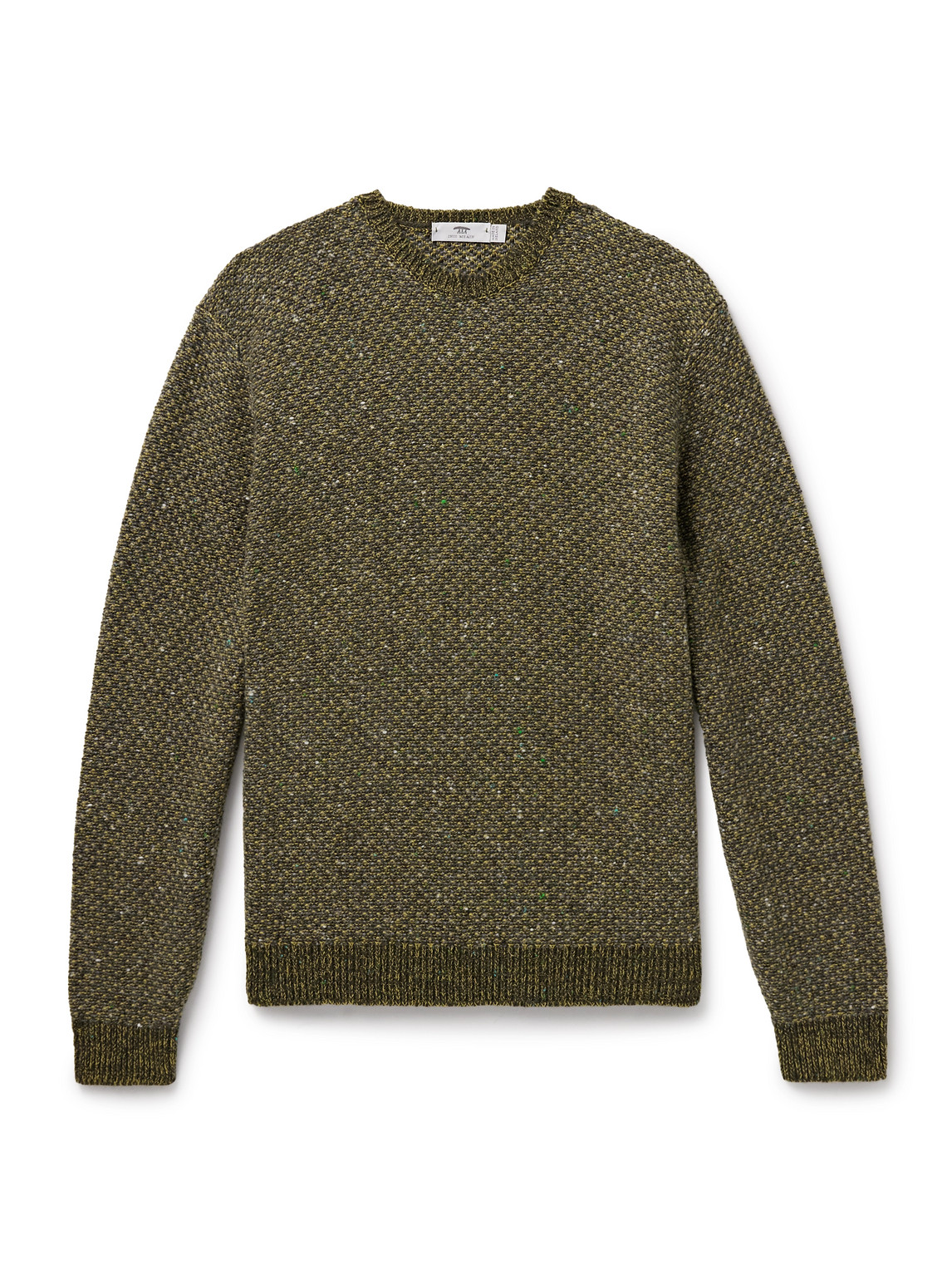 Inis Meain Breidin Merino Wool And Cashmere-blend Sweater In Green