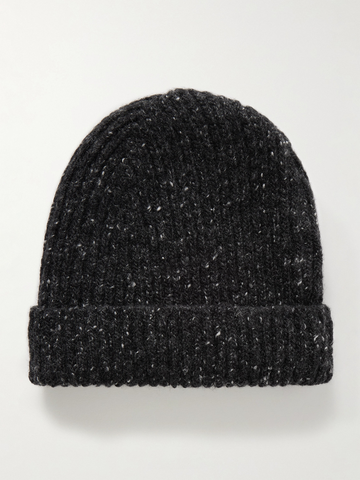 Inis Meain Ribbed Donegal Cashmere Beanie In Black