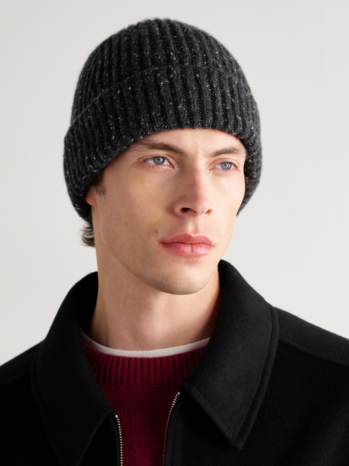 Ribbed Donegal Cashmere Beanie — 2