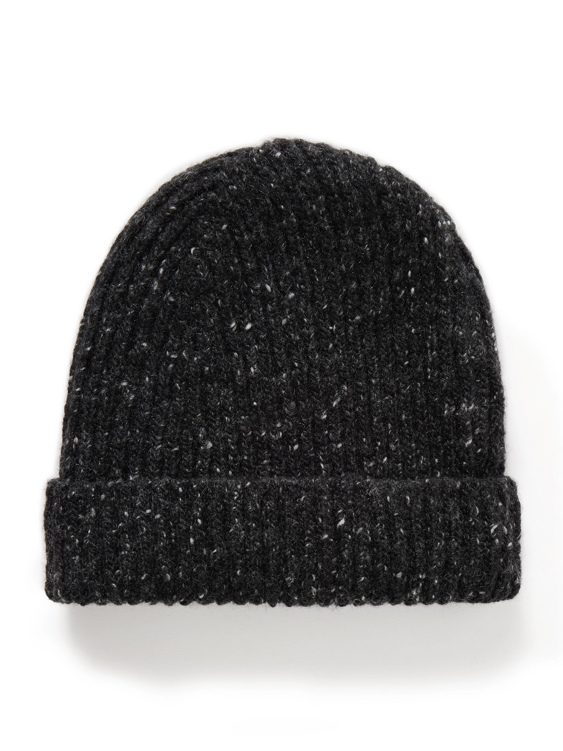 Inis Meain Ribbed Donegal Cashmere Beanie In Black