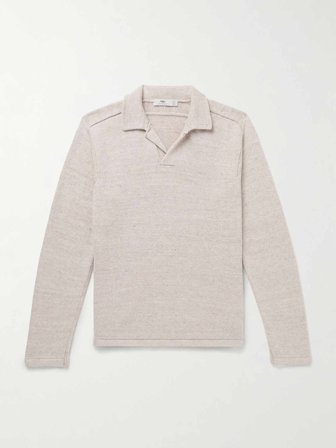 Inis Meain Wool And Linen-blend Polo Shirt In Neutral