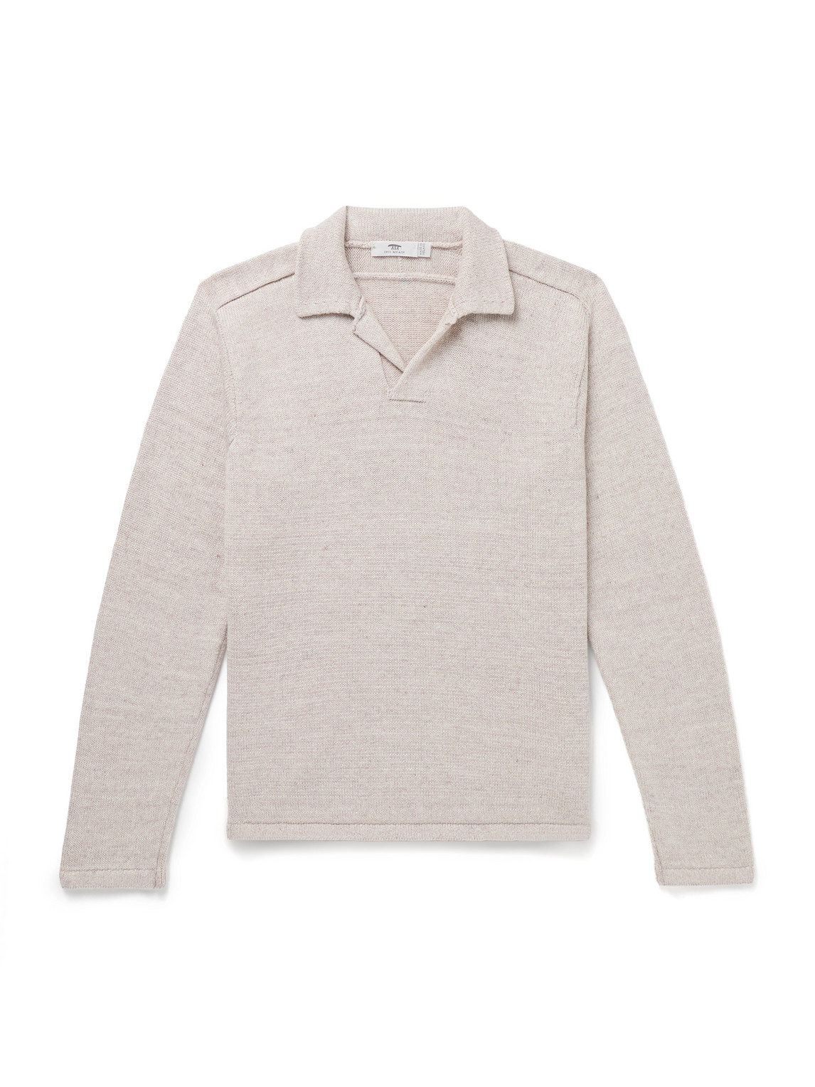 Inis Meain Wool And Linen-blend Polo Shirt In Neutral