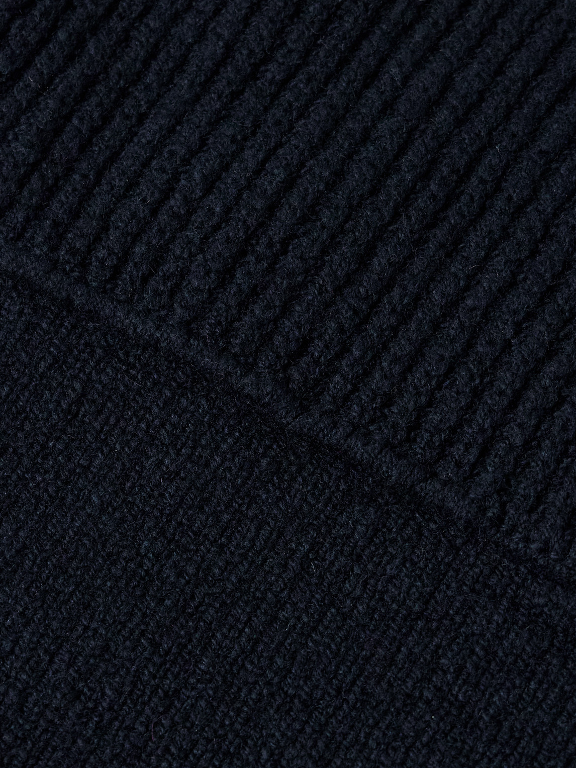 Inis Meain Storm Ribbed Merino Wool And Cashmere-blend Cardigan In Black
