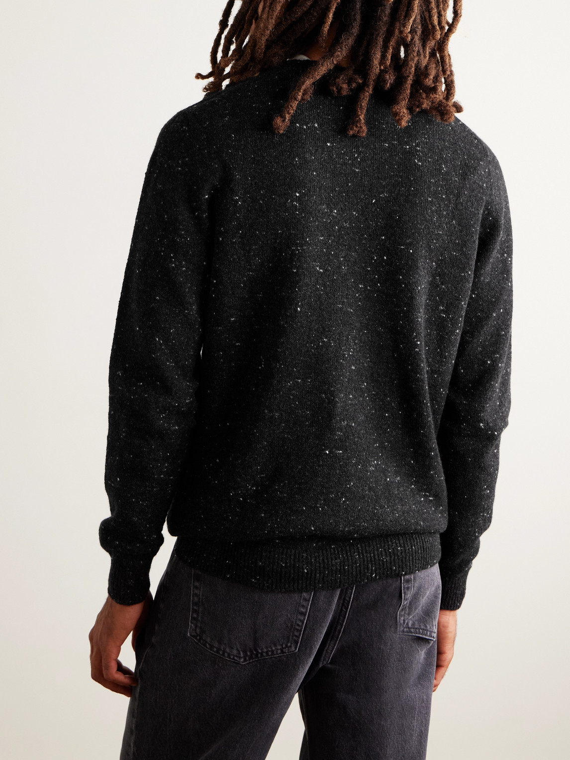 Inis Meain Merino Wool And Cashmere-blend Sweater In Gray