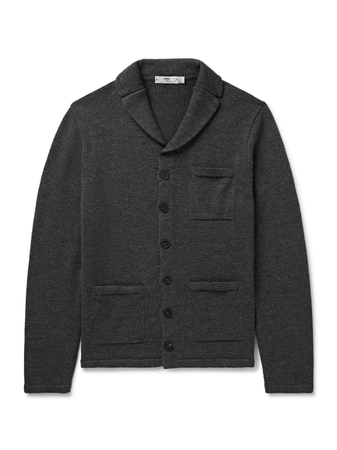 Inis Meain New Pub Jacket Wool And Linen-blend Cardigan In Gray