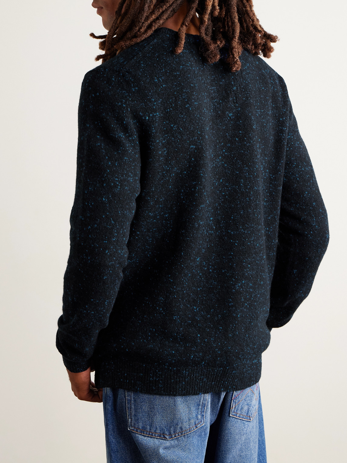 Inis Meain Merino Wool And Cashmere-blend Sweater In Black