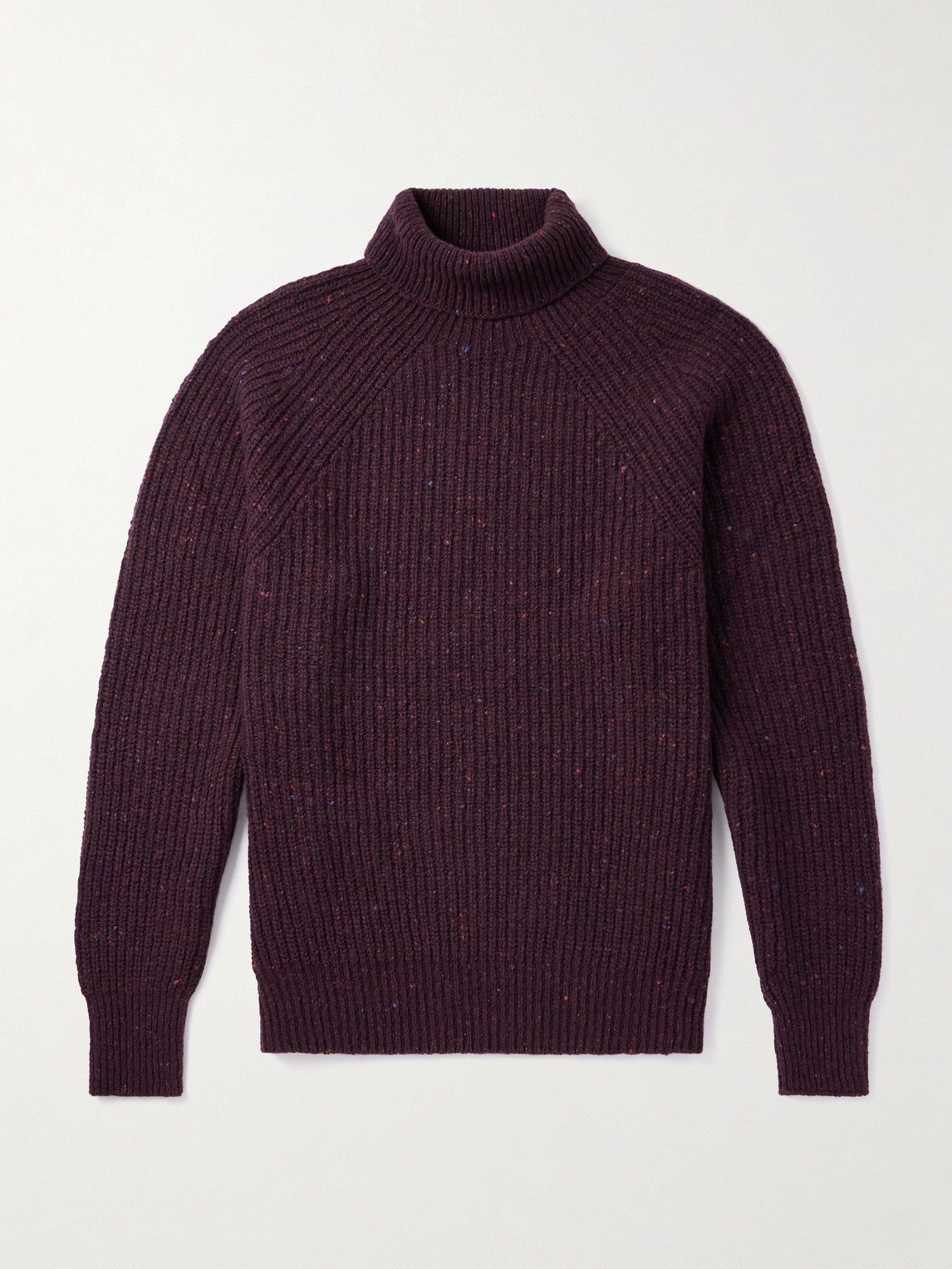 Inis Meain Boatbuilder Merino Wool And Cashmere-blend Rollneck Sweater In Red