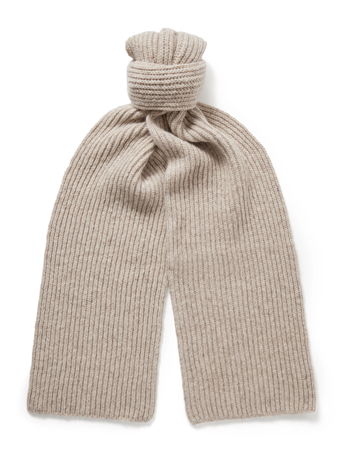 Inis Meain Ribbed Cashmere Scarf In Neutral
