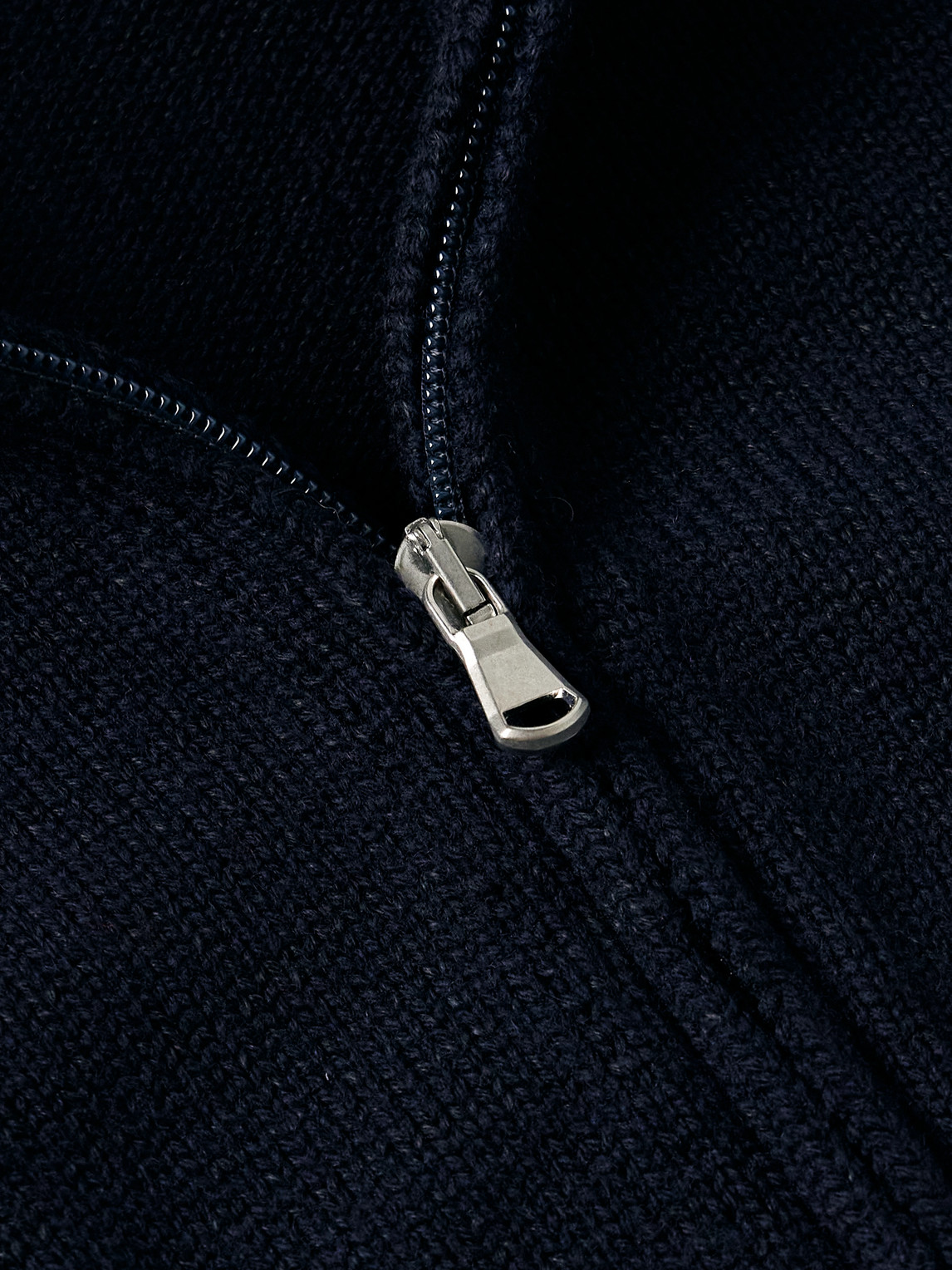 Inis Meain Wool And Linen-blend Zip-up Cardigan In Blue