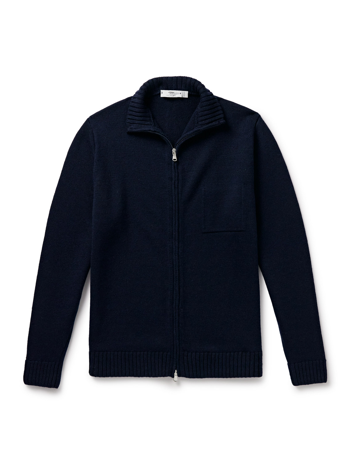 Inis Meain Wool And Linen-blend Zip-up Cardigan In Blue