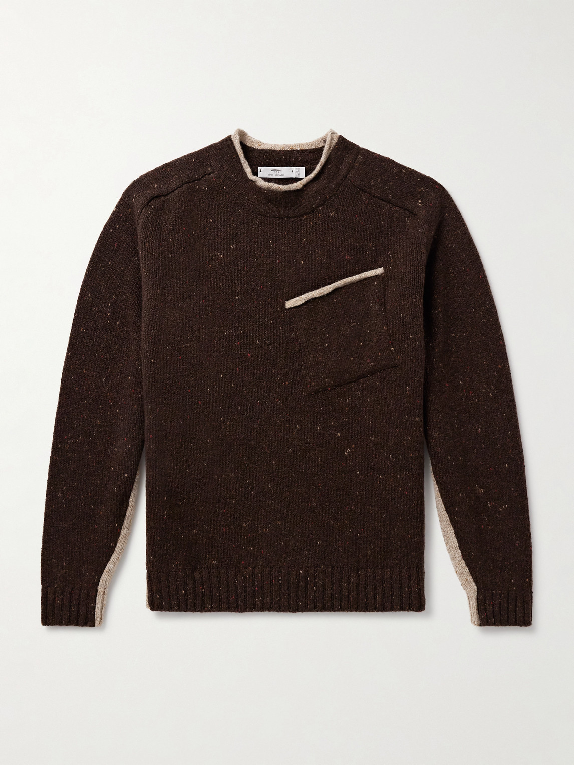 Inis Meain Donegal Merino Wool And Cashmere-blend Sweater In Brown