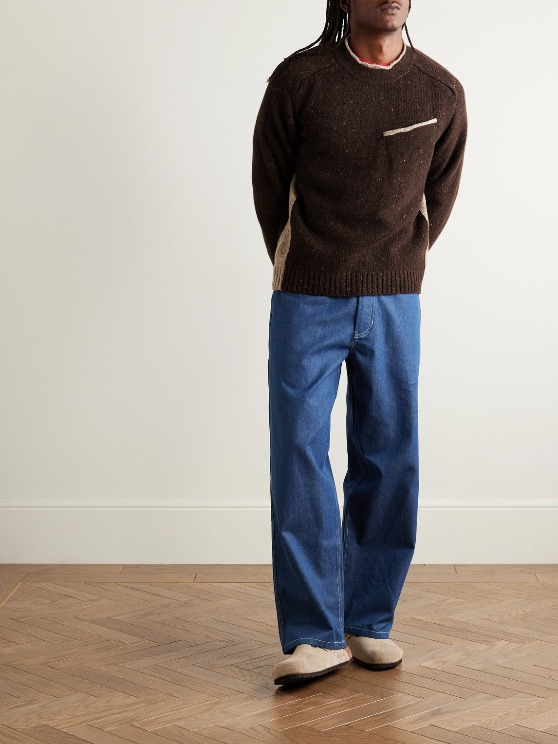 Inis Meain Donegal Merino Wool And Cashmere-blend Sweater In Brown