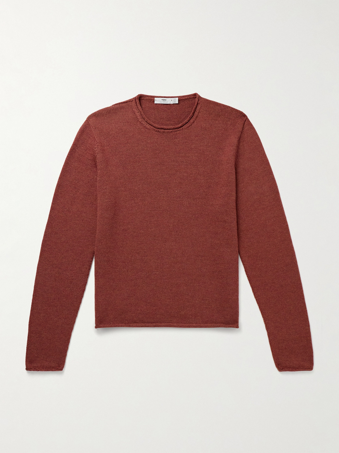 Inis Meain Wool And Linen-blend Sweater In Red