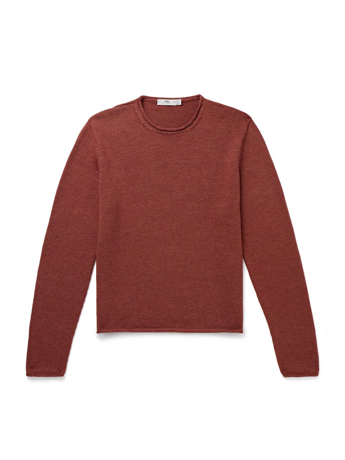 Inis Meain Wool And Linen-blend Sweater In Red