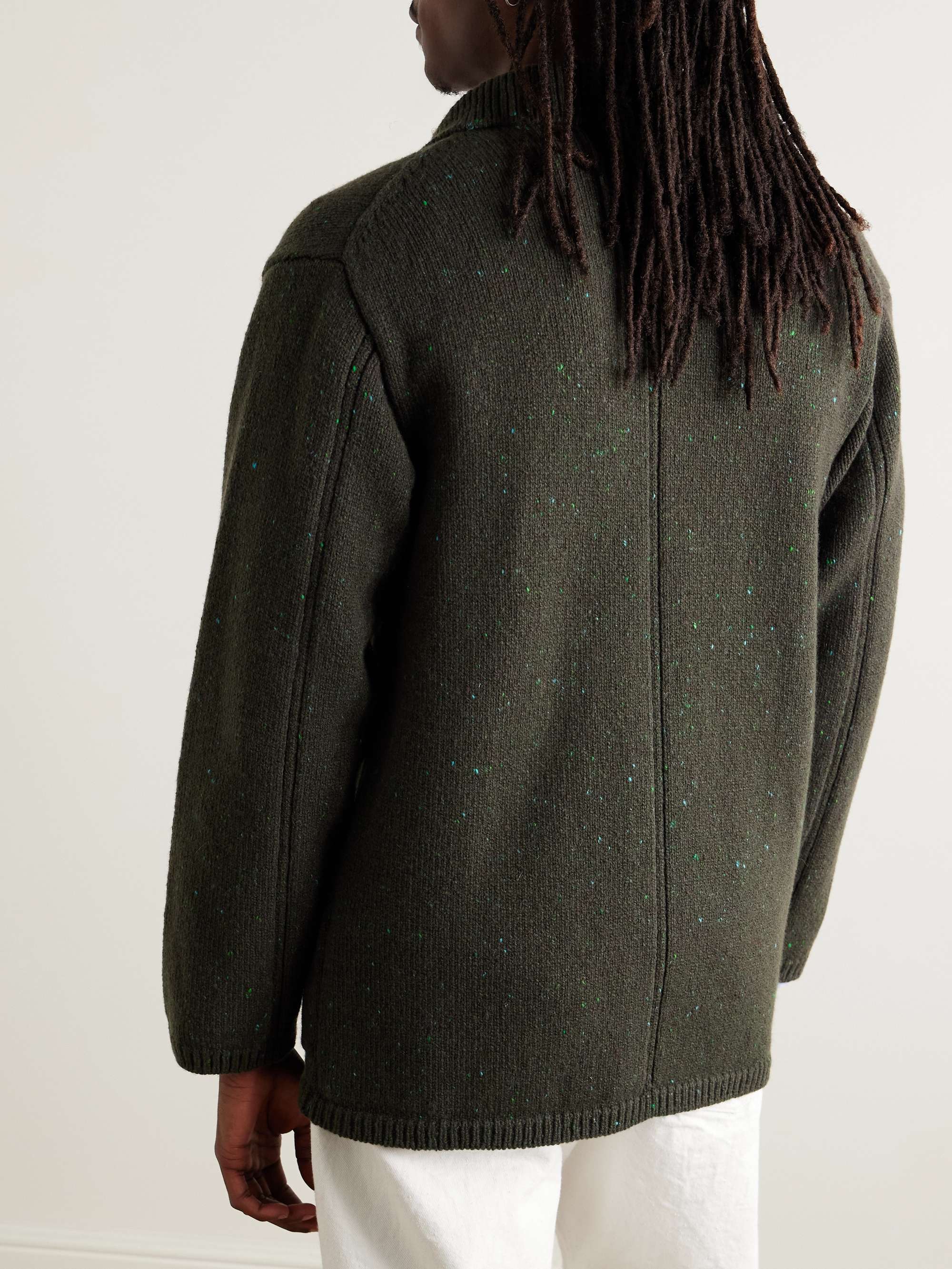 INIS MEÁIN Unstructured Donegal Merino Wool and Cashmere-Blend Blazer
