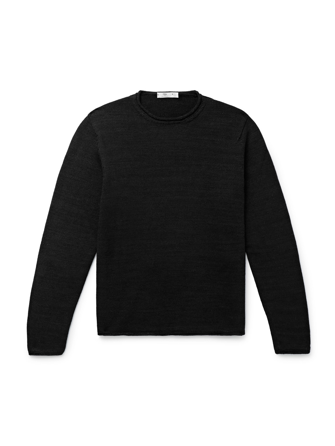 Inis Meain Wool And Linen-blend Sweater In Black