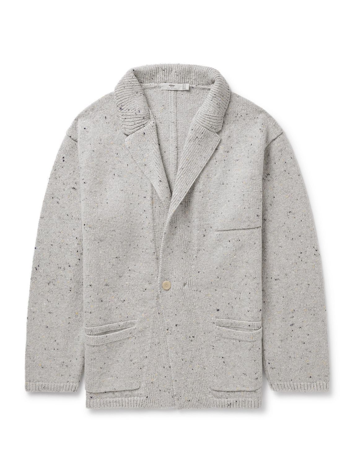 Inis Meain Unstructured Merino Wool And Cashmere-blend Cardigan In Gray