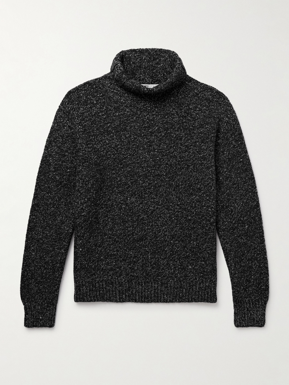 Inis Meain Organic Cashmere Rollneck Sweater In Black