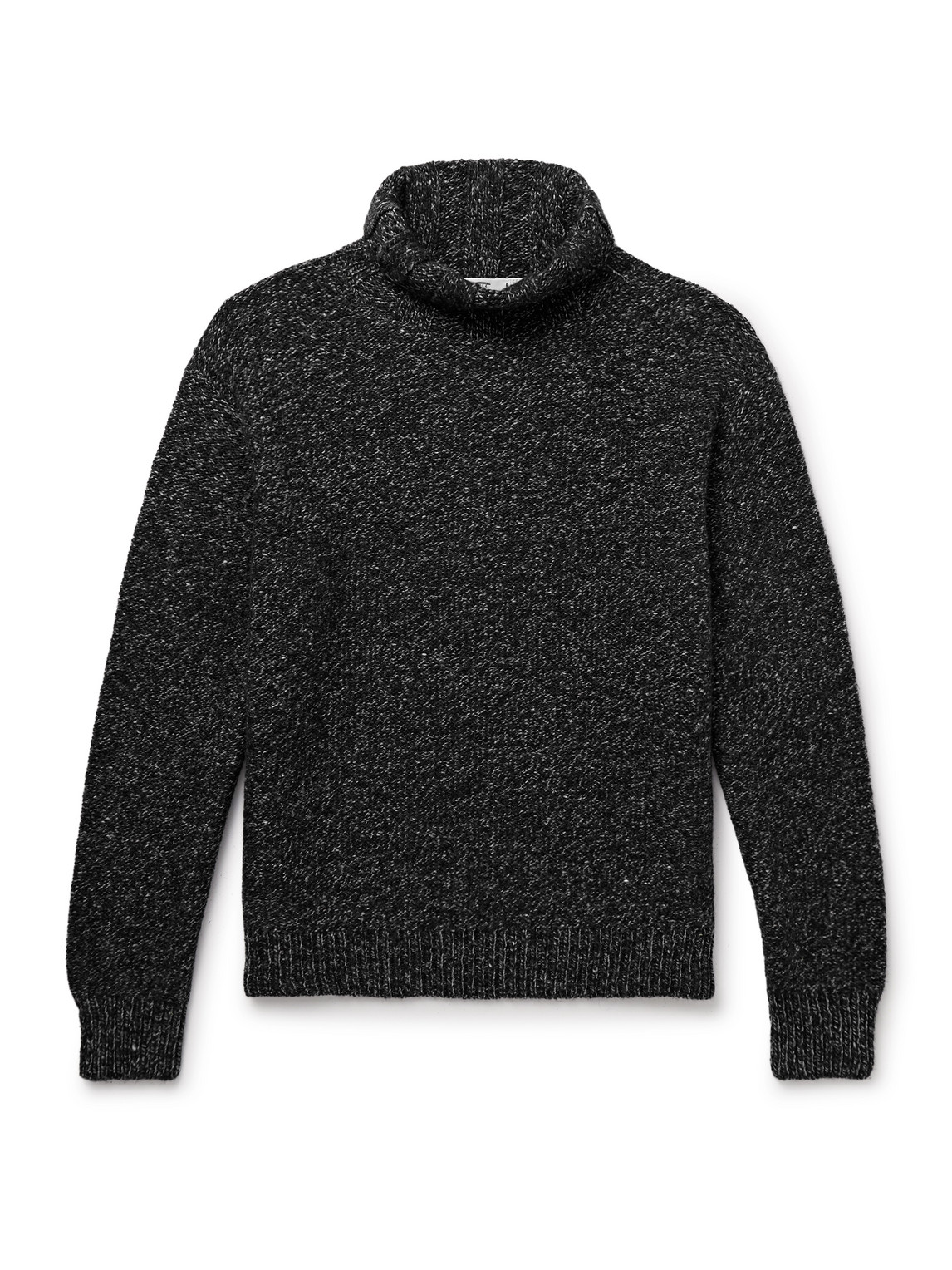 Inis Meain Organic Cashmere Rollneck Sweater In Black