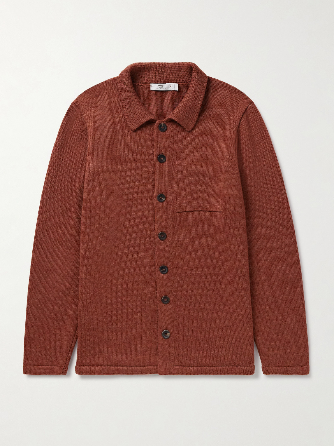 Inis Meain Wool And Linen-blend Cardigan In Brown