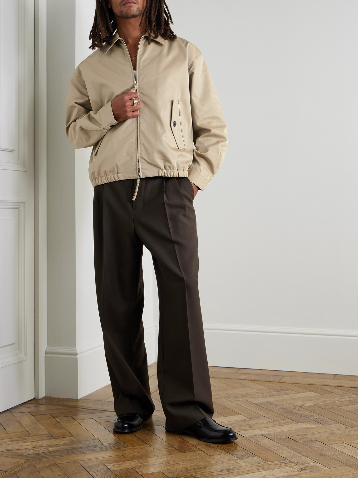 Agolde Torres Cotton-blend Twill Jacket In Neutrals