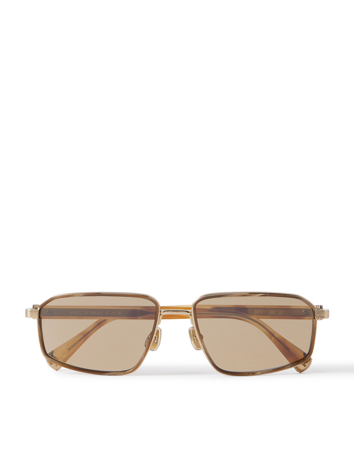 Brunello Cucinelli Square-frame Gold-tone Sunglasses