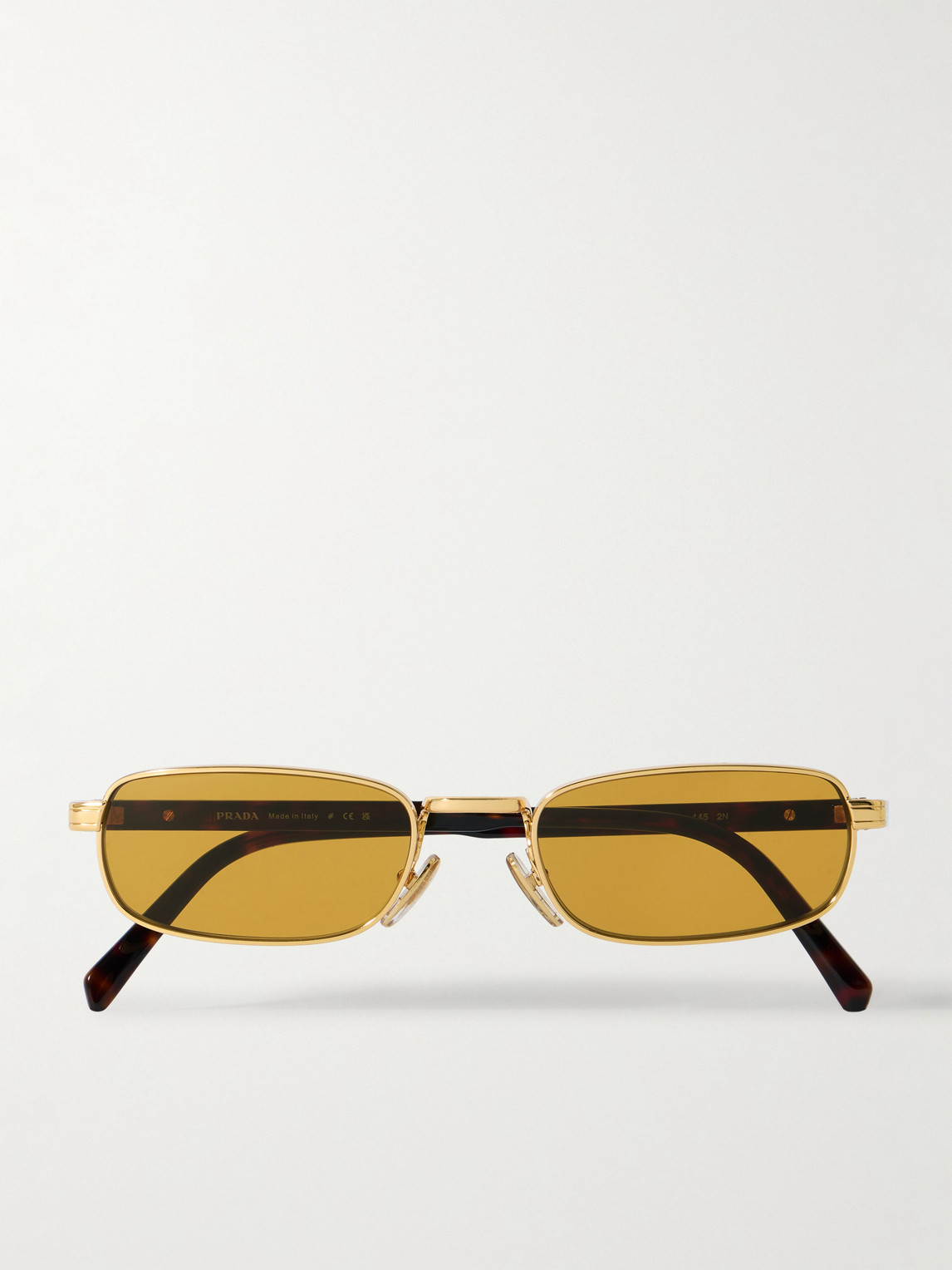 Rectangular-Frame Gold-Tone and Tortoiseshell Acetate Sunglasses