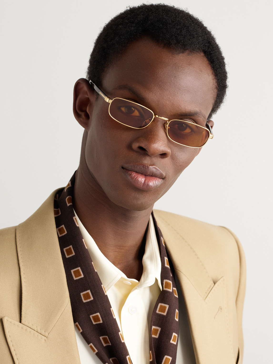 Rectangular-Frame Gold-Tone and Tortoiseshell Acetate Sunglasses — 2