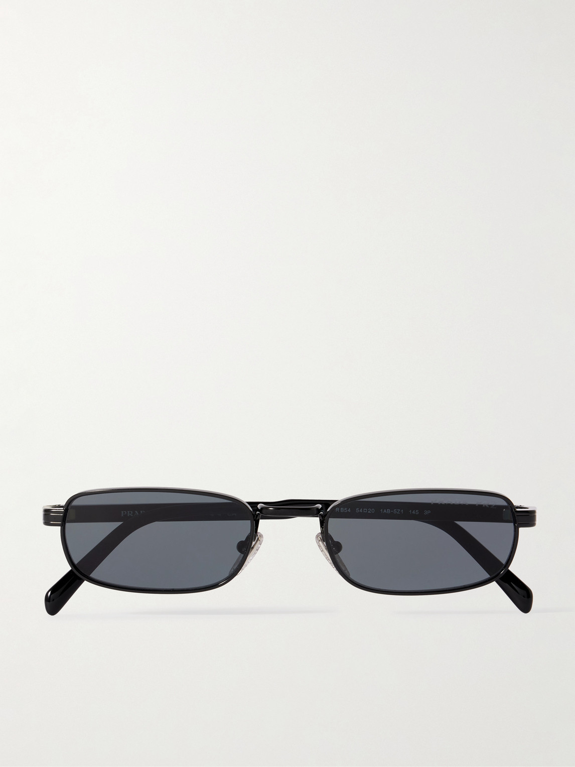 Rectangular-Frame Black-Tone and Acetate Sunglasses