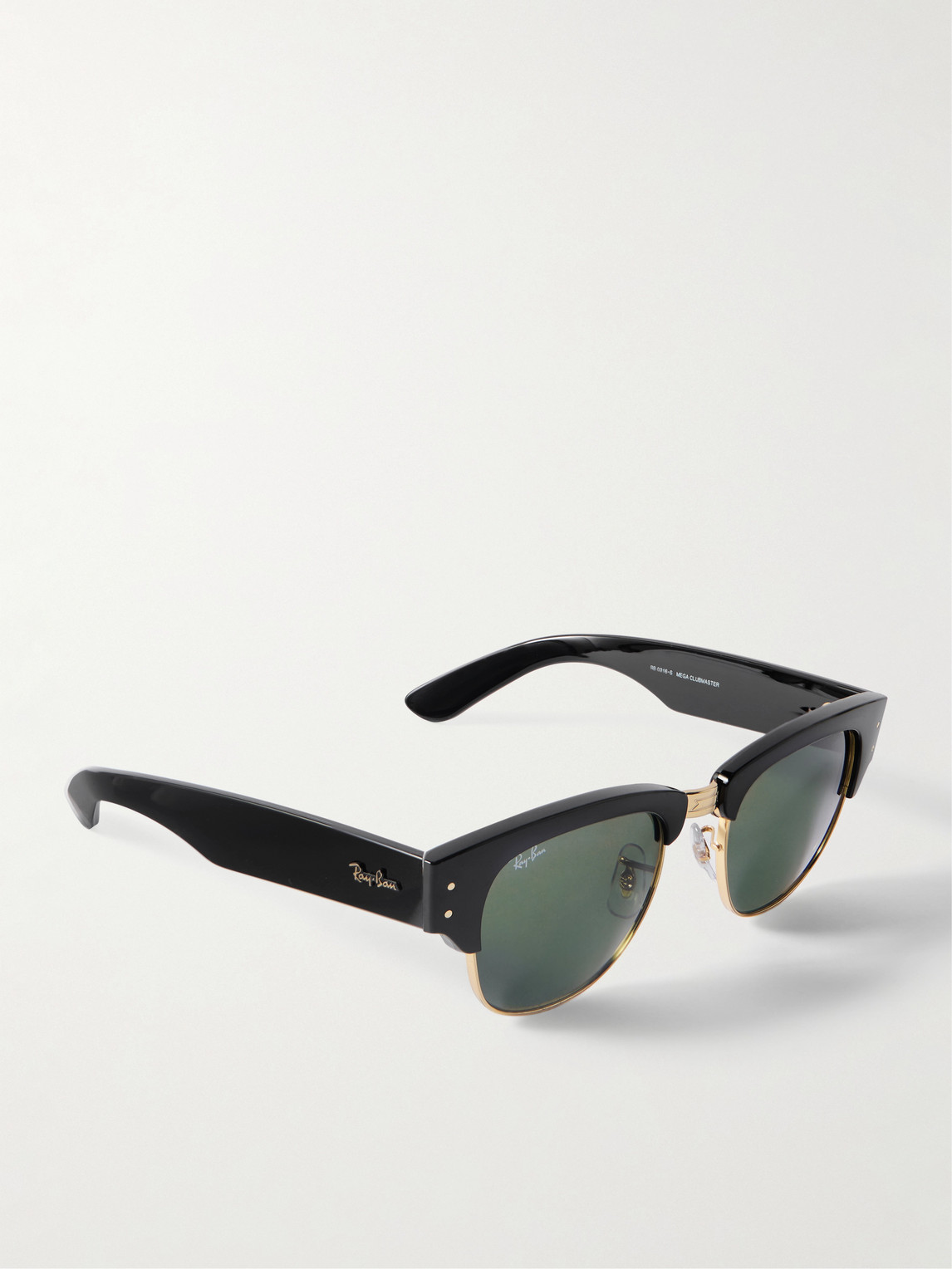 Ray Ban Mega Clubmaster D-frame Gold-tone And Acetate Sunglasses In Black
