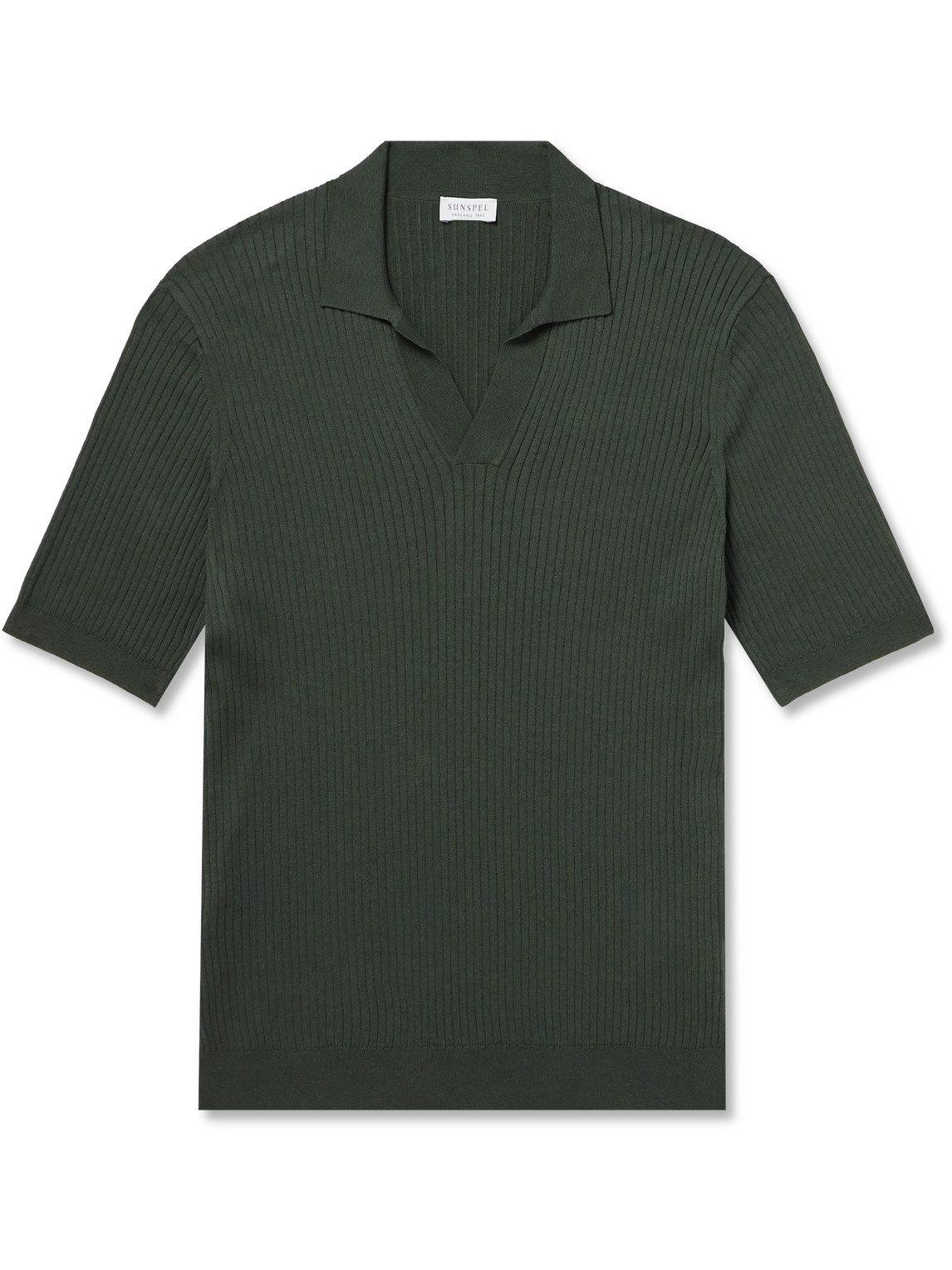 Ribbed Mulberry Silk and Organic Cotton-Blend Polo Shirt