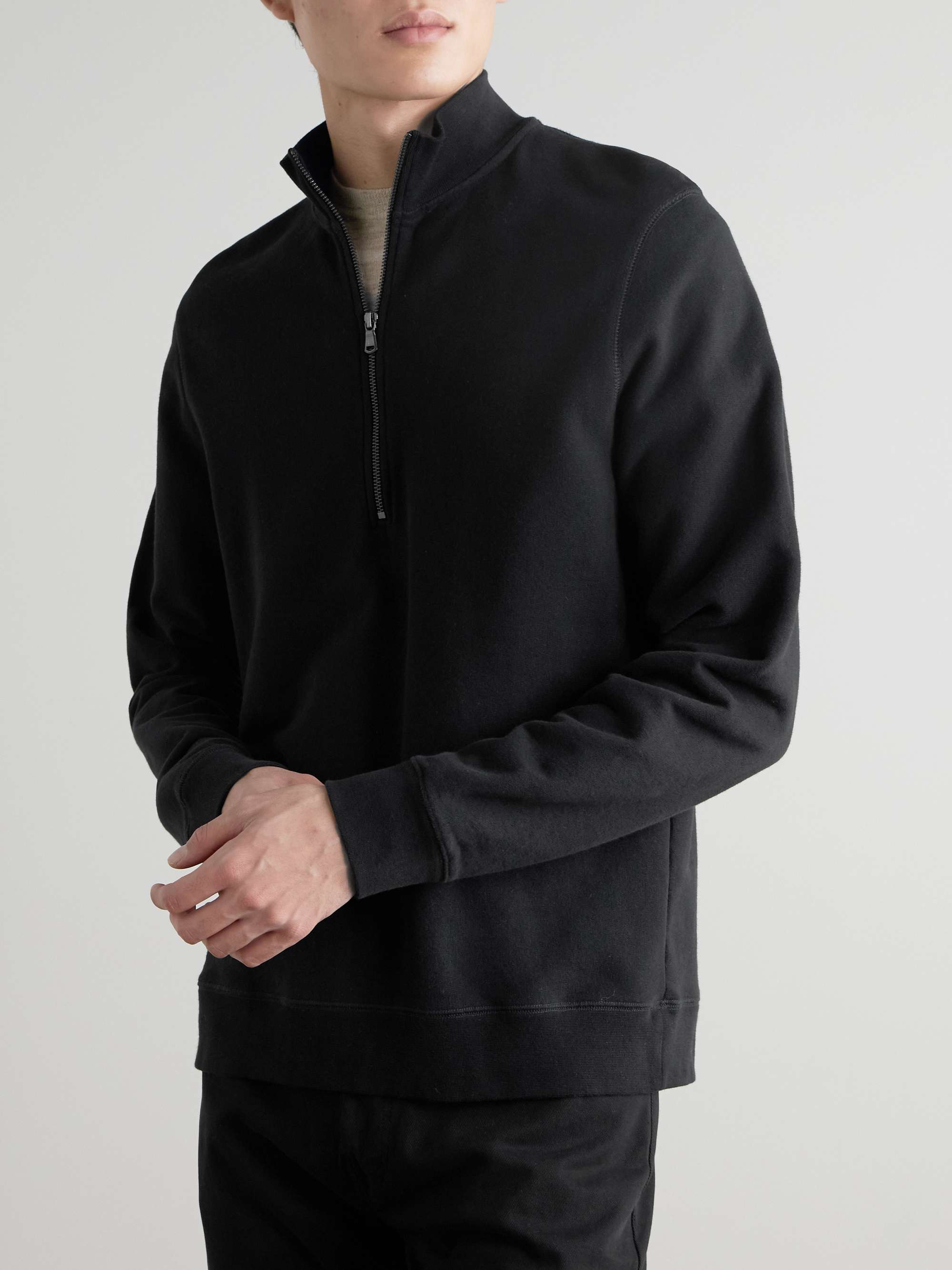 SUNSPEL Cotton-Jersey Half-Zip Sweatshirt