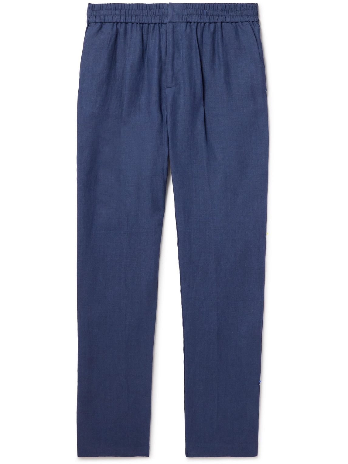 Slim-Fit Straight-Leg Linen Trousers