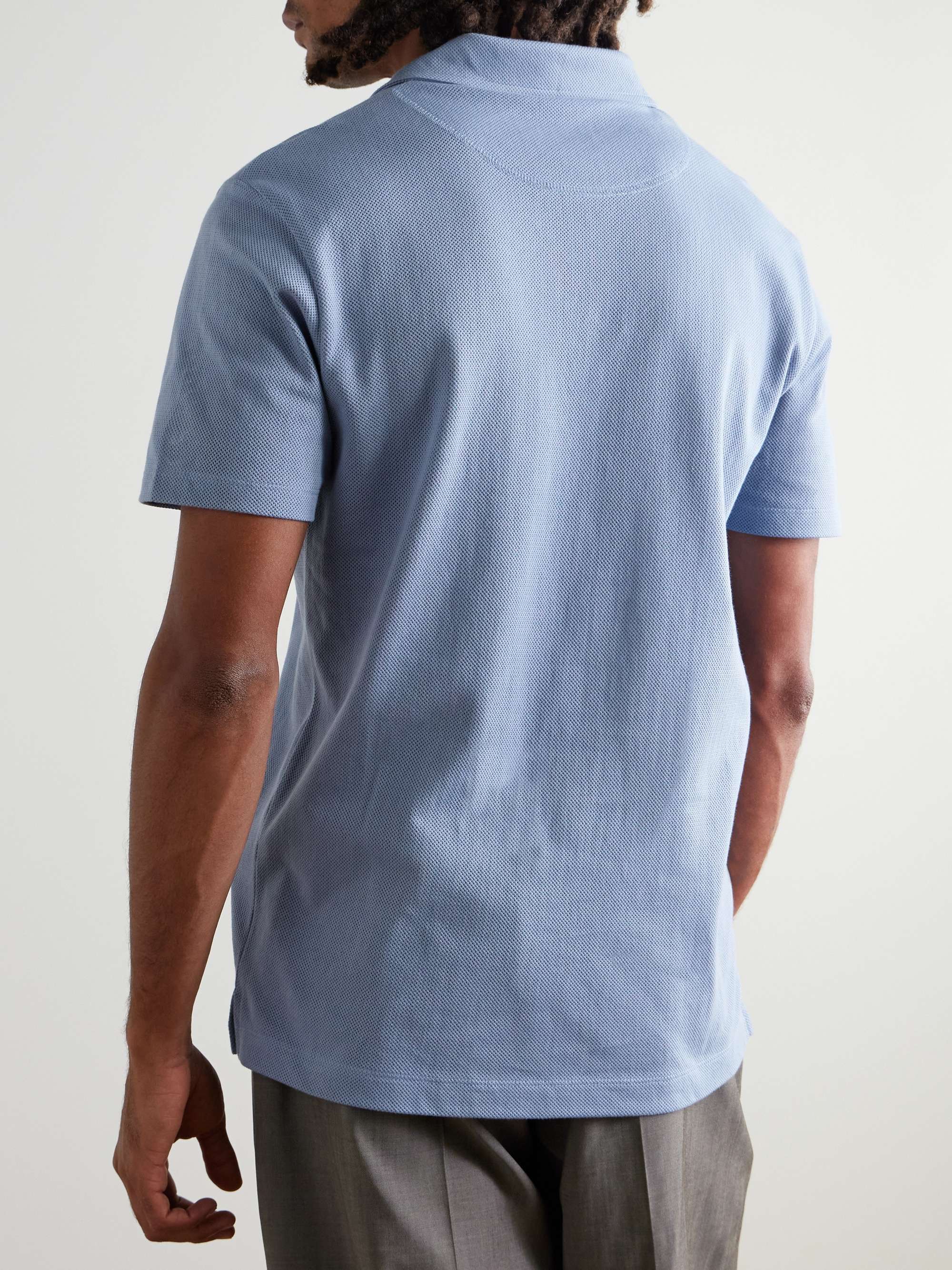 SUNSPEL Riviera Slim-Fit Cotton-Mesh Polo Shirt