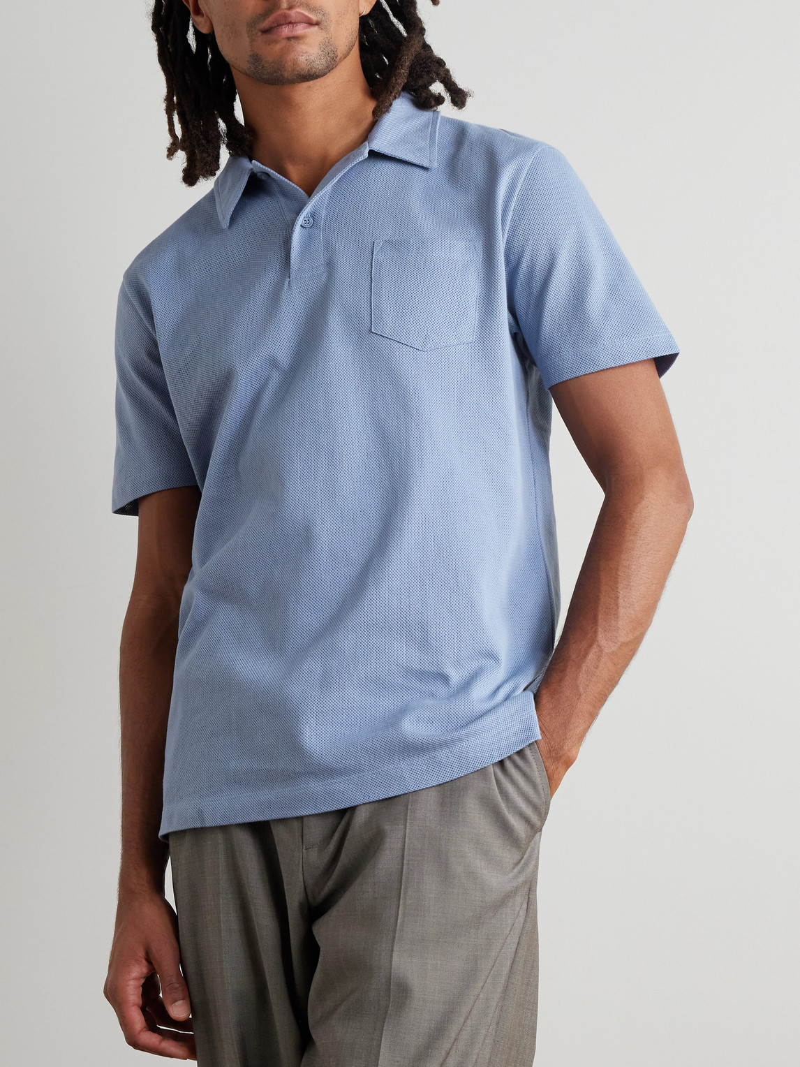 Sunspel Riviera Cotton-mesh Polo Shirt