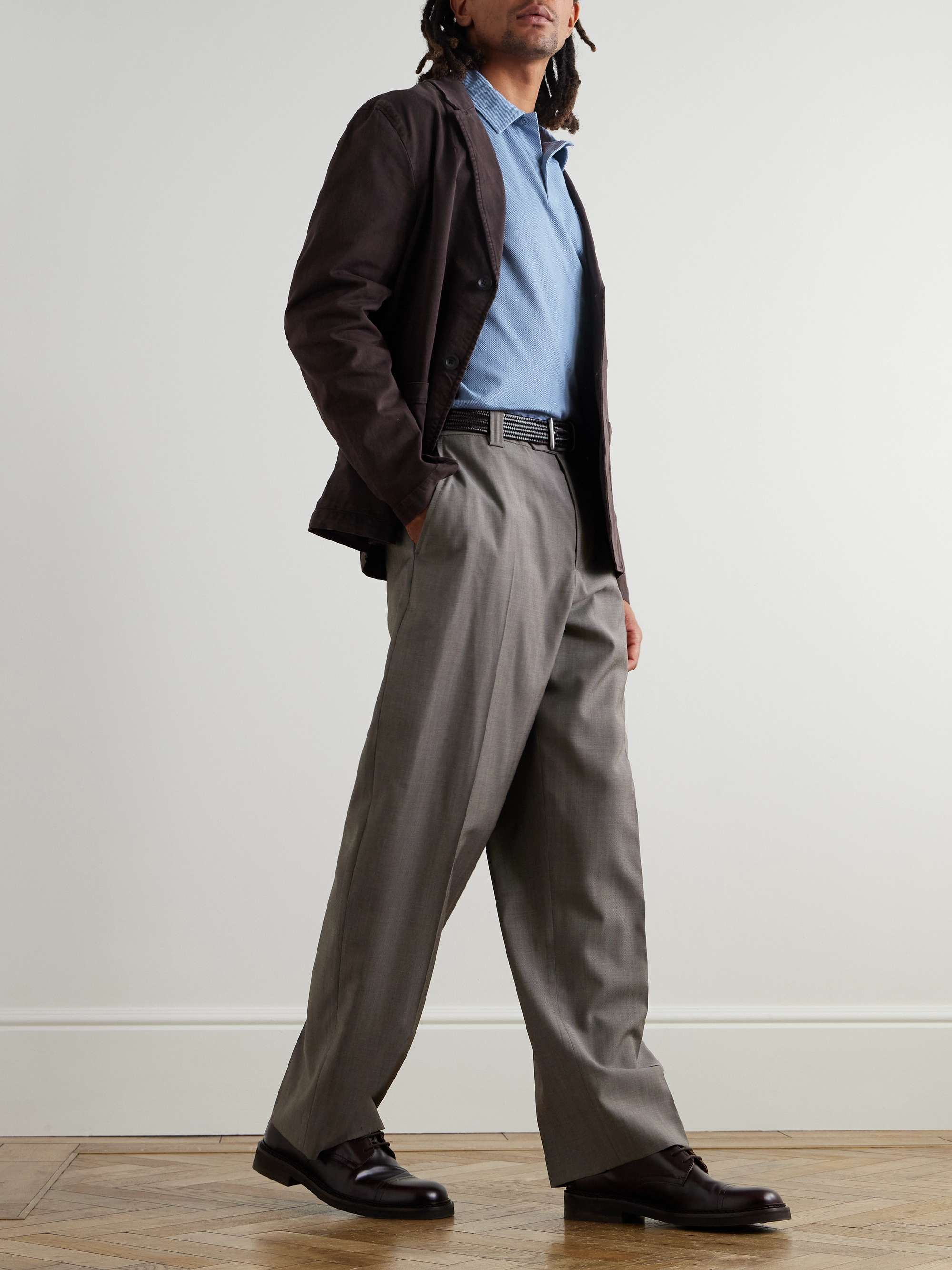 SUNSPEL Riviera Slim-Fit Cotton-Mesh Polo Shirt