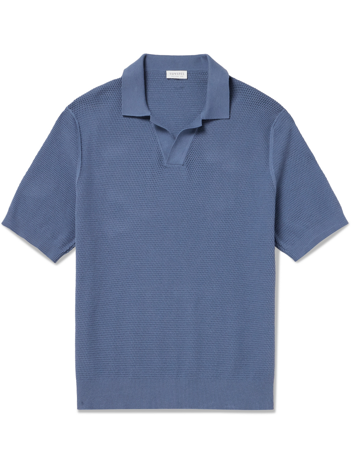 Cotton-Mesh Polo Shirt