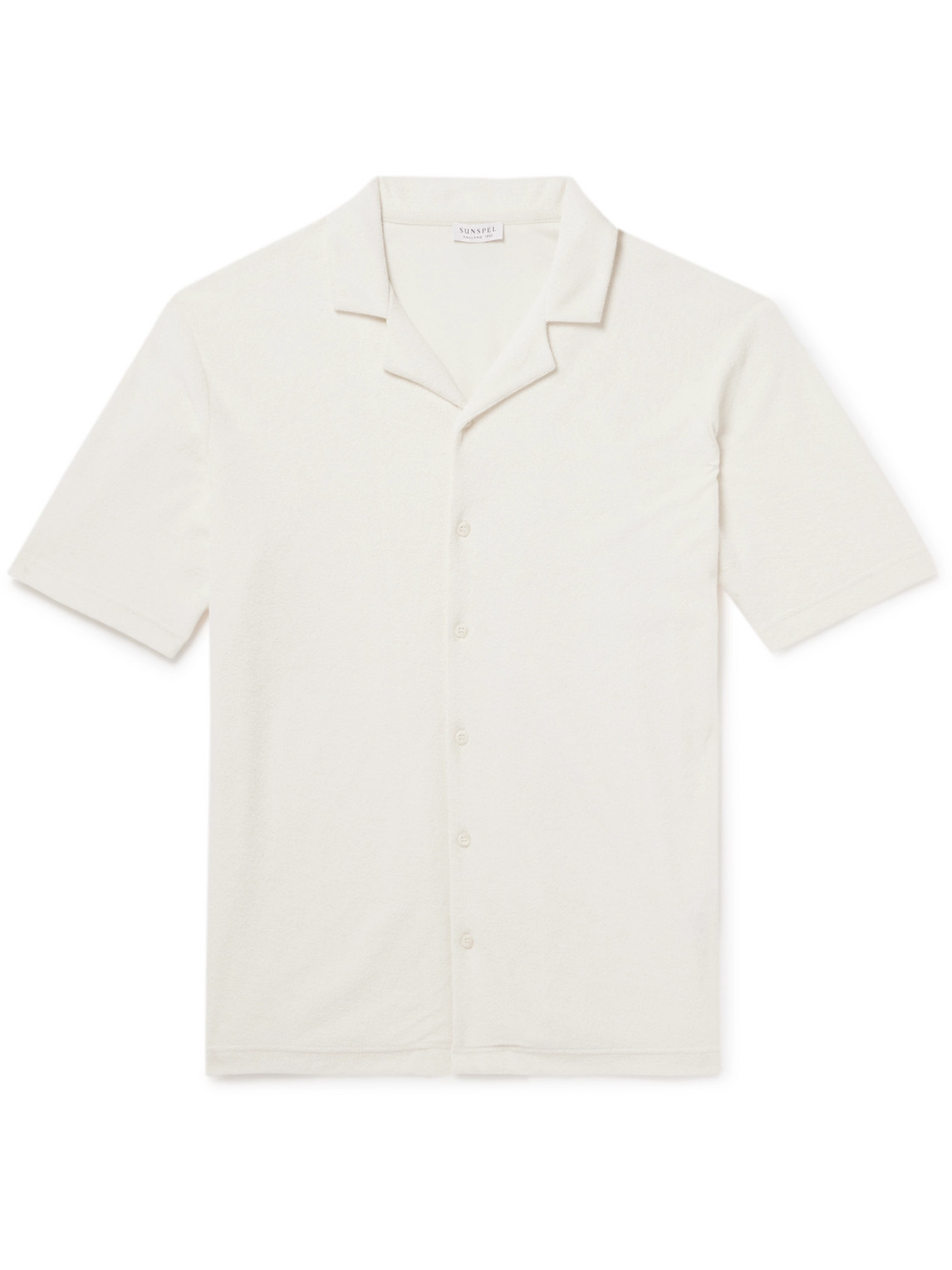 Sunspel Camp-collar Cotton-terry Shirt In Neutrals