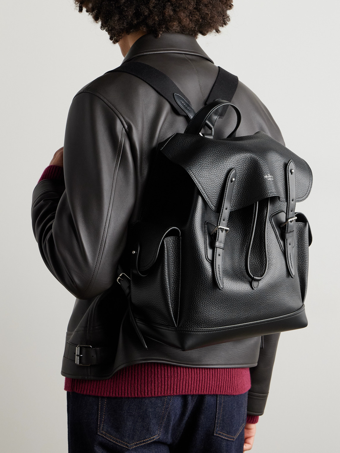 Mulberry Heritage Pebble-grain Leather Backpack