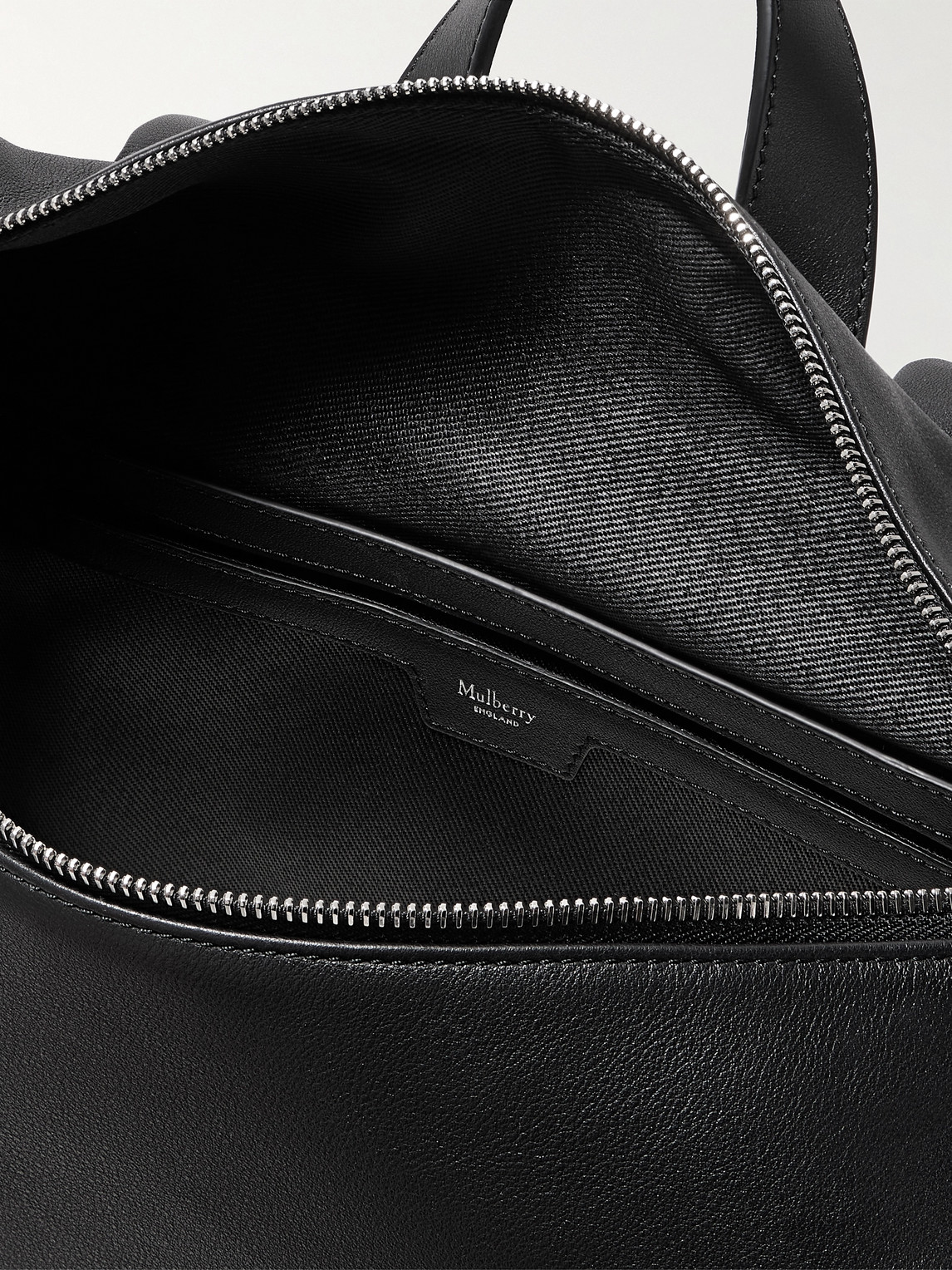 Mulberry Rye Full-grain Leather Backpack In Black