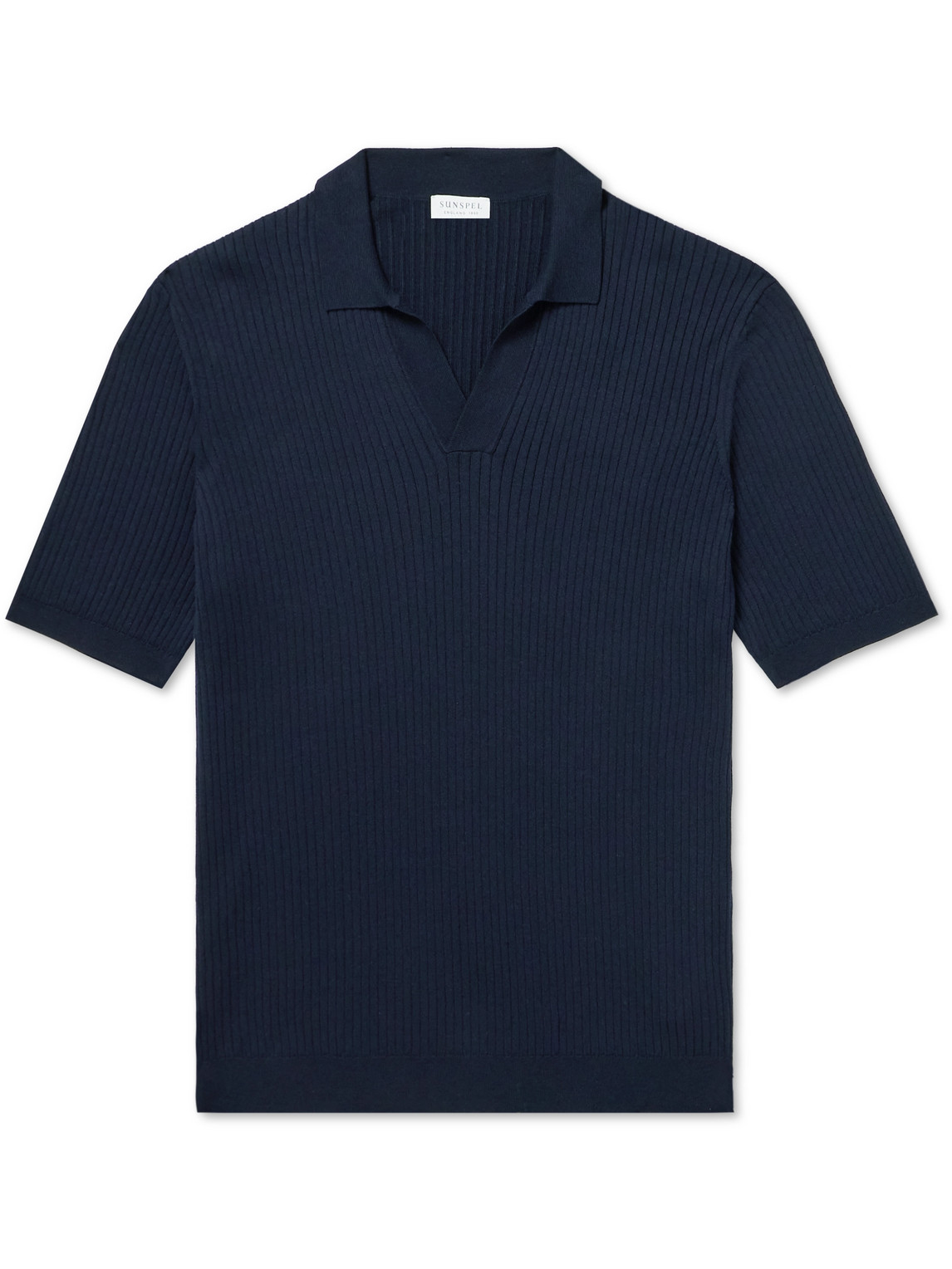 Ribbed Mulberry Silk and Organic Cotton-Blend Polo Shirt
